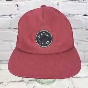 Matix Hat Mens One Size Maroon Red Snapback Brand Logo Ball Cap Flaw